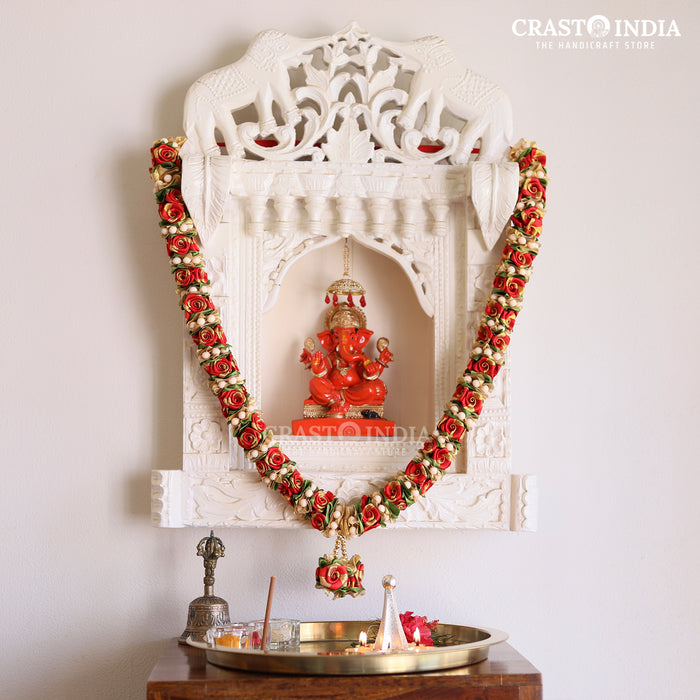 CRASTO INDIA HANDCRAFTED ROSES WITH TAGAR CHAKRI MALA