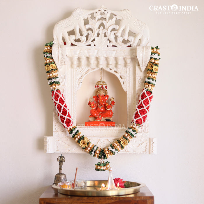 CRASTO INDIA HANDCRAFTED RIBBON PEARL BRAIDED MALA