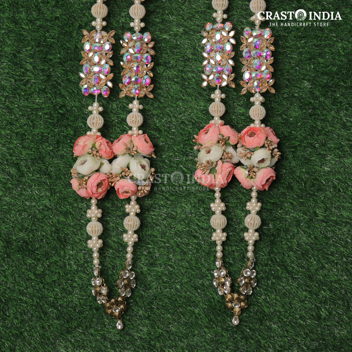 CRASTO INDIA HANDCRAFTED RHINESTONE- ROSE MALA FOR WEDDING (1 PC)