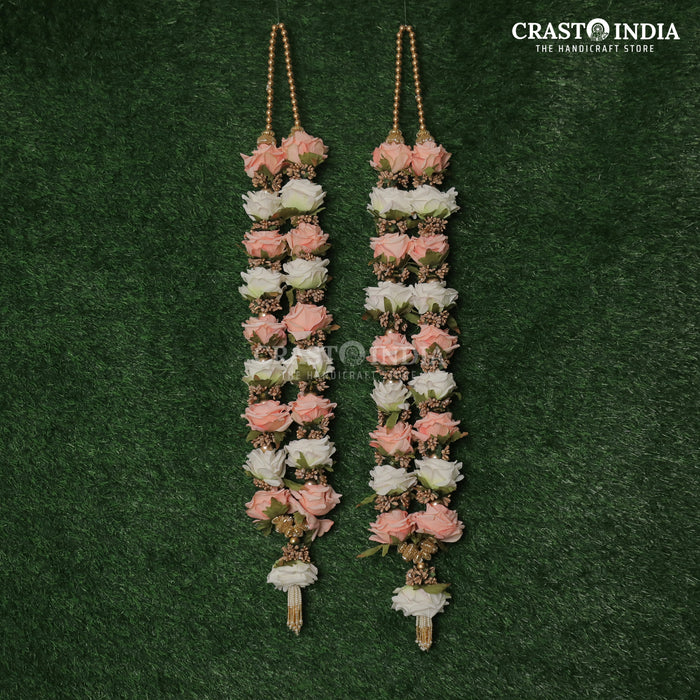 CRASTO INDIA HANDCRAFTED PASTEL ROSE MALA FOR WEDDING (1 PC)