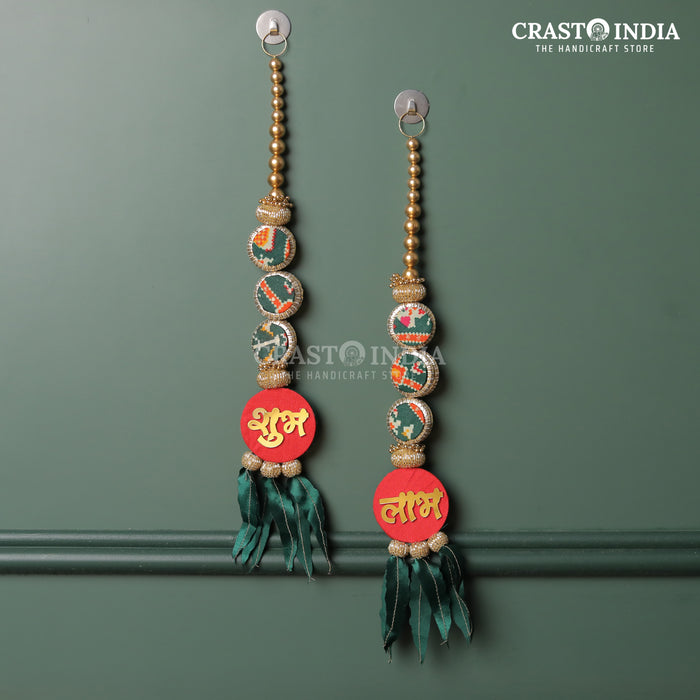 CRASTO INDIA HANDCRAFTED FESTIVE SHUBH LABH #73 (RED-GREEN PATOLA REVERSIBLE)