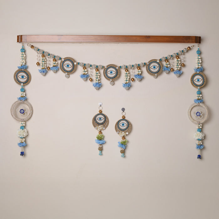 CRASTO INDIA HANDCRAFTED FESTIVE COMBO SET #2 (TORAN, SIDE HANGING AND SHUBH LABH)