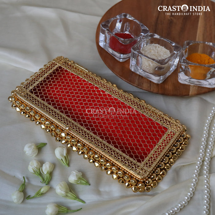 (PACK OF 2 PCS) CRASTO INDIA HANDCRAFTED GHUNGHROO JEWELLERY CASH BOX WITH VELVET