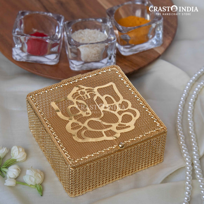 PACK OF 2 PCS - CRASTO INDIA HANDCRAFTED GANESHA LADOO BOX