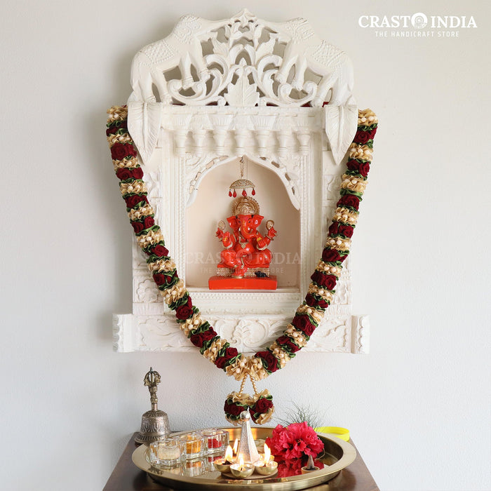 CRASTO INDIA HANDCRAFTED RED VELVET ROSE GARLAND