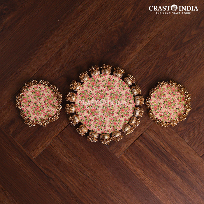 CRASTO INDIA HANDCRAFTED REVERSIBLE FESTIVE RANGOLI #72 - 3 PC SET
