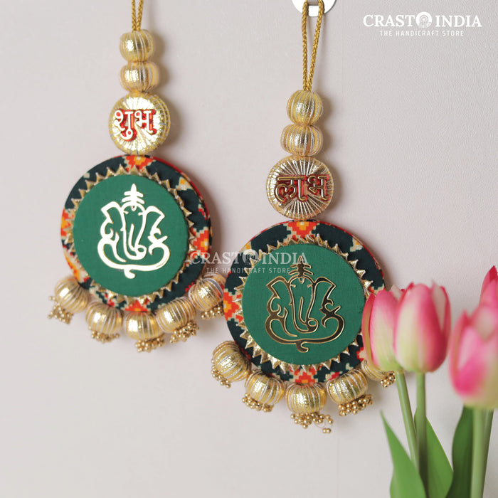 CRASTO INDIA HANDCRAFTED FESTIVE SHUBH LABH #75 (RED-GREEN REVERSIBLE)