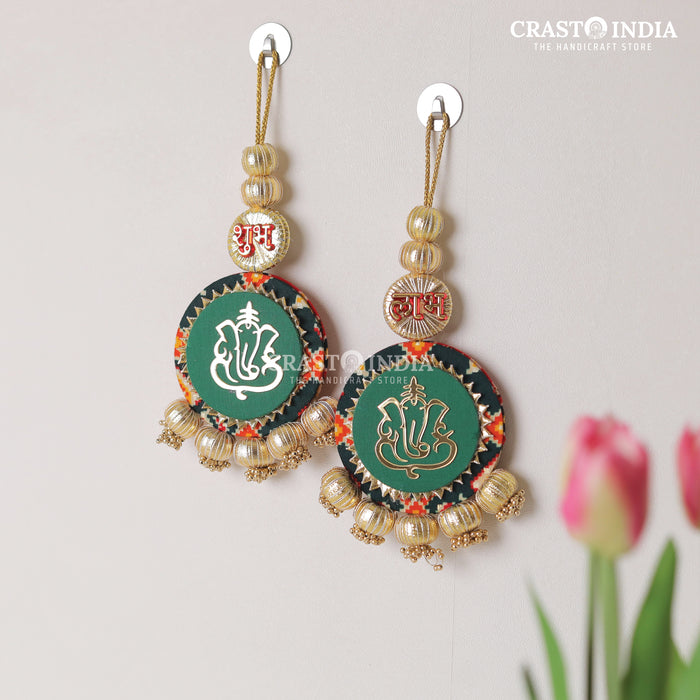 CRASTO INDIA HANDCRAFTED FESTIVE SHUBH LABH #75 (RED-GREEN REVERSIBLE)