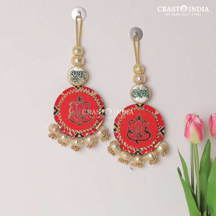 CRASTO INDIA HANDCRAFTED FESTIVE SHUBH LABH #75 (RED-GREEN REVERSIBLE)