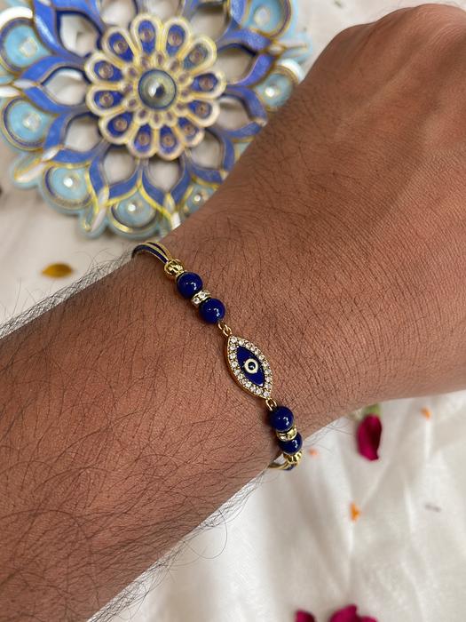 CRASTO INDIA HANDCRAFTED FESTIVE INFINTY EVIL EYE RAKHI # 25