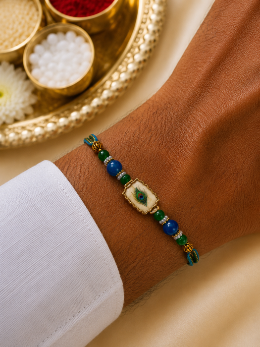 CRASTO INDIA HANDCRAFTED FESTIVE INFINTY EVIL EYE RAKHI # 30