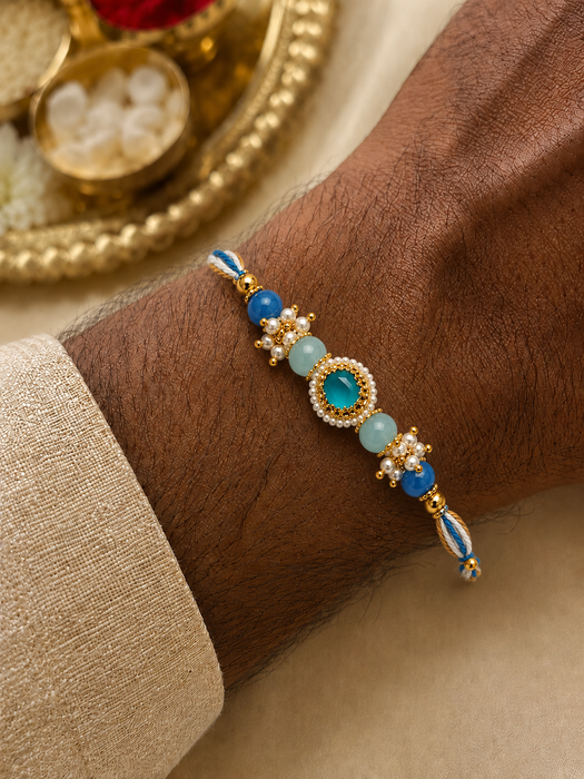 CRASTO INDIA HANDCRAFTED FESTIVE INFINTY EVIL EYE RAKHI # 39