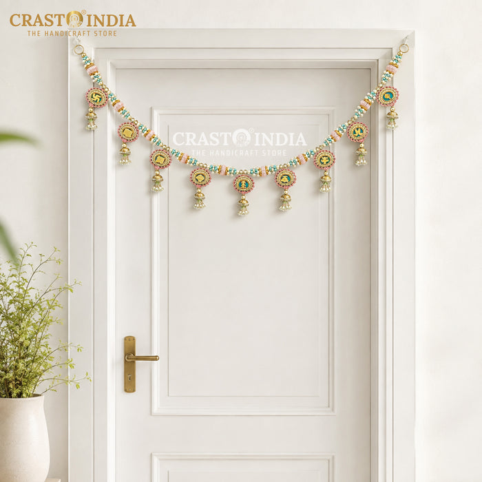 CRASTO INDIA HANDCRAFTED ASHTAMANGAL FESTIVE TORAN #03 (1 PC)