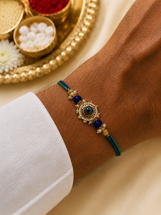 CRASTO INDIA HANDCRAFTED FESTIVE INFINTY EVIL EYE RAKHI # 43