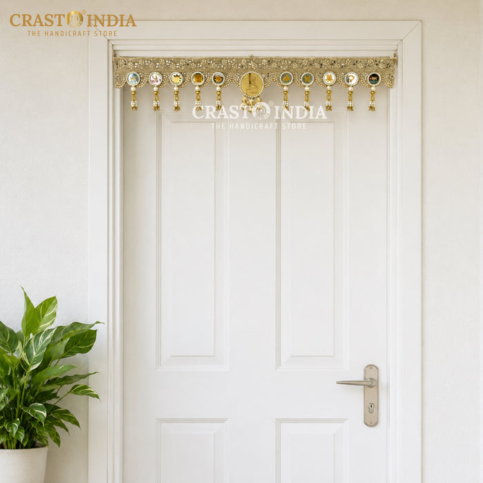 CRASTO INDIA HANDCRAFTED ASHTAMANGAL FESTIVE TORAN #04 (1 PC)