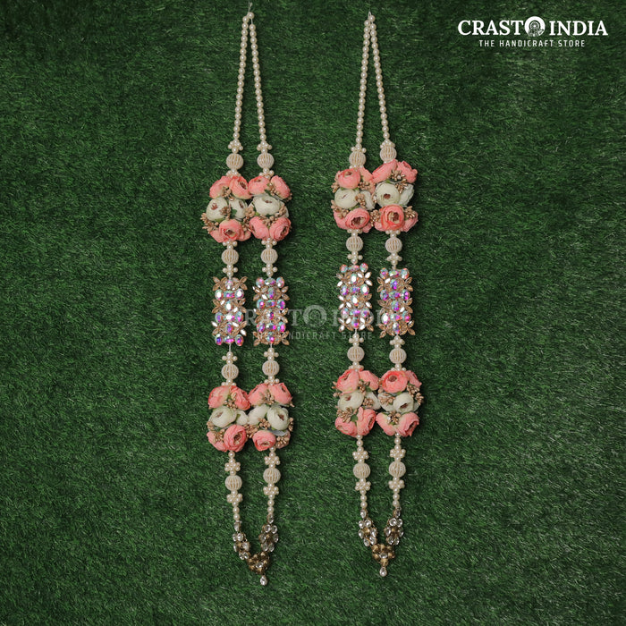 CRASTO INDIA HANDCRAFTED RHINESTONE- ROSE MALA FOR WEDDING (1 PC)