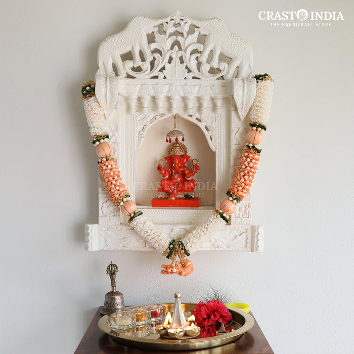 CRASTO INDIA HANDCRAFTED RIBBON GARLAND WITH CHAKRI, THREADED BALL