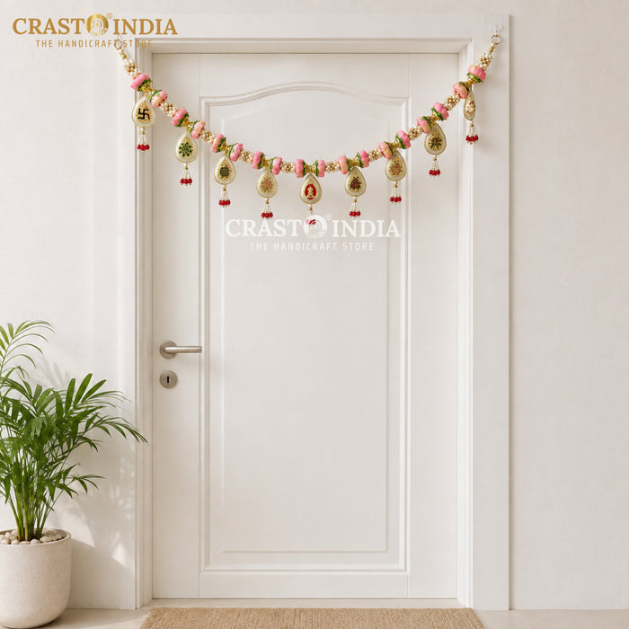 CRASTO INDIA HANDCRAFTED ASHTAMANGAL FESTIVE TORAN #07 (1 PC)