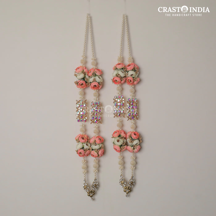 CRASTO INDIA HANDCRAFTED RHINESTONE- ROSE MALA FOR WEDDING (1 PC)