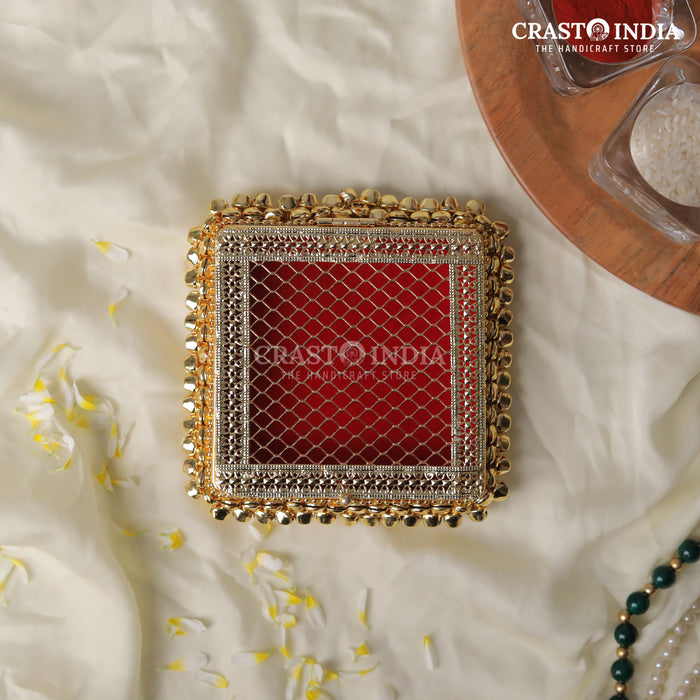 (PACK OF 2) CRASTO INDIA HANDCRAFTED GHUNGHROO BANGLE BOX SQUARE
