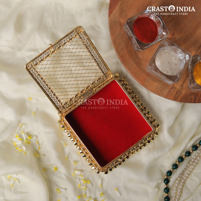 (PACK OF 2) CRASTO INDIA HANDCRAFTED GHUNGHROO BANGLE BOX SQUARE