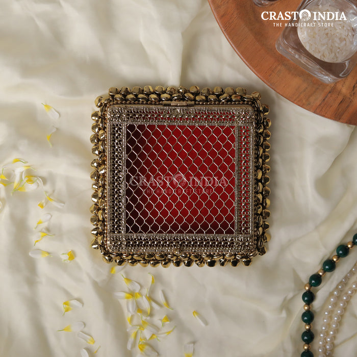 (PACK OF 2) CRASTO INDIA HANDCRAFTED GHUNGHROO BANGLE BOX SQUARE