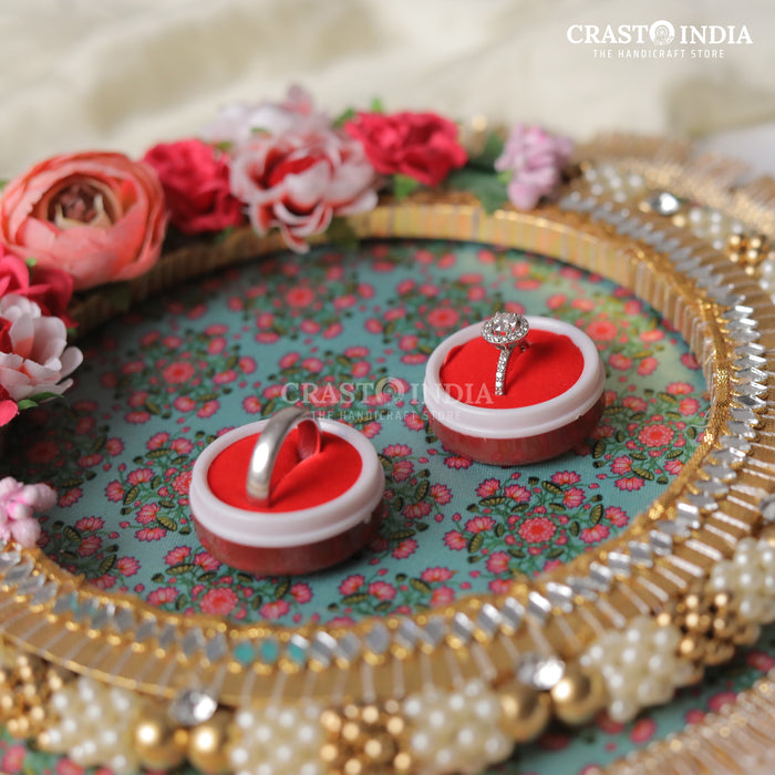 CRASTO INDIA HANDCRAFTED PICHWAI FLORAL ENGAGEMENT PLATTER #10
