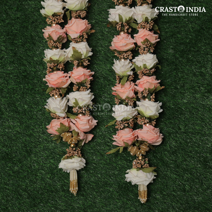 CRASTO INDIA HANDCRAFTED PASTEL ROSE MALA FOR WEDDING (1 PC)