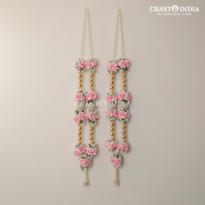 CRASTO INDIA HANDCRAFTED ROSE AND BEADED BALL MALA FOR WEDDING (1 PC)