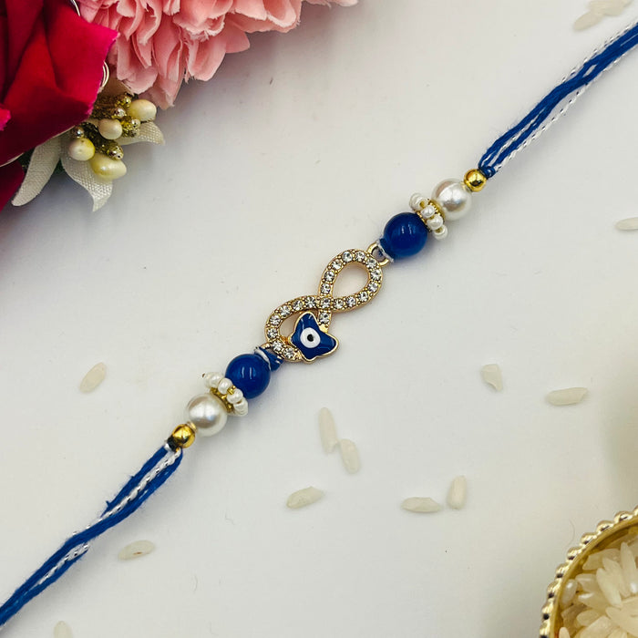 CRASTO INDIA HANDCRAFTED FESTIVE INFINTY EVIL EYE RAKHI # 17 (Pack of 2 Pcs)