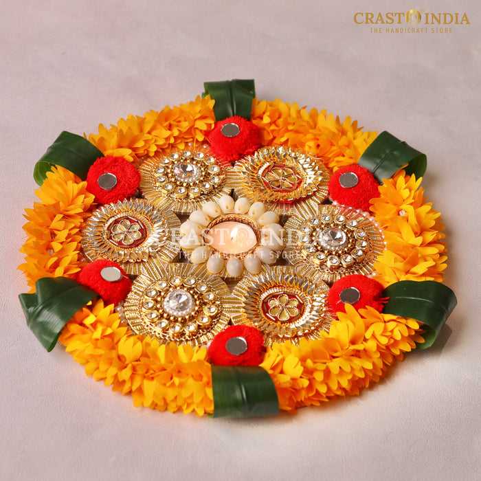CRASTO INDIA HANDCRAFTED FESTIVE COMBO SET #1 (TORAN, SIDE HANGING, SHUBH LABH AND RANGOLI)