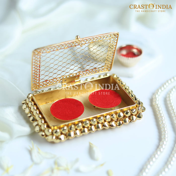 (PACK OF 2 PCS) CRASTO INDIA HANDCRAFTED GHUNGHROO COIN BOX WITH VELVET