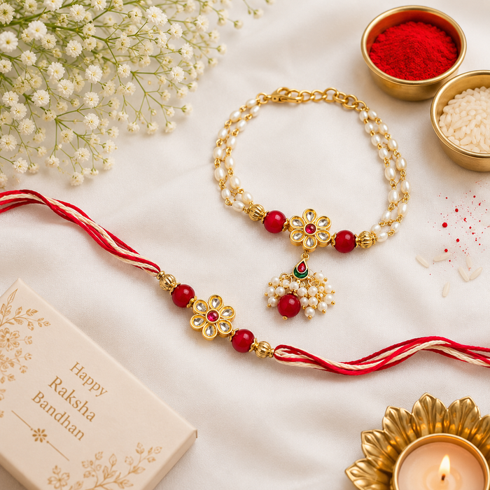 CRASTO INDIA HANDCRAFTED FESTIVE RAKHI-LUMBA JODI COMBO #02