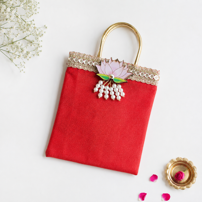 CRASTO INDIA HANDCRAFTED FESTIVE SHUBH LABH-GIFT BAG COMBO (PACK OF 5)