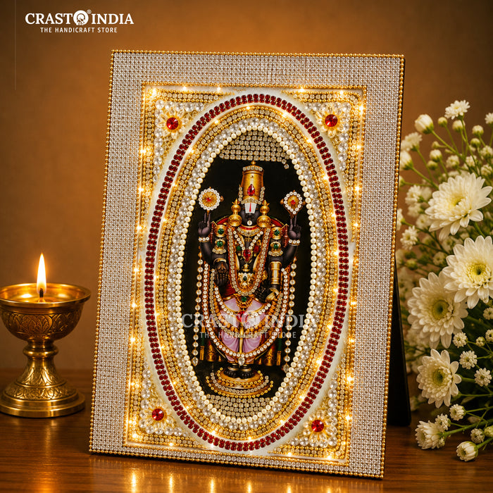 CRASTO INDIA HANDCRAFTED LORD BALAJI LED FRAME/RANGOLI