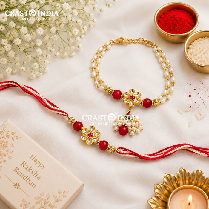 CRASTO INDIA HANDCRAFTED FESTIVE RAKHI-LUMBA JODI COMBO #02