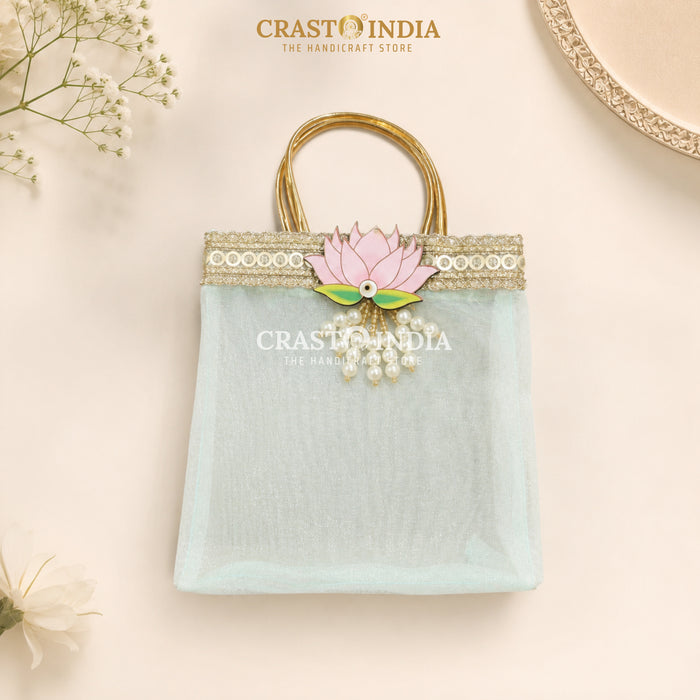 CRASTO INDIA HANDCRAFTED LOTUS GIFT BAG - 10x14 CMS (Pack of 10 pcs)
