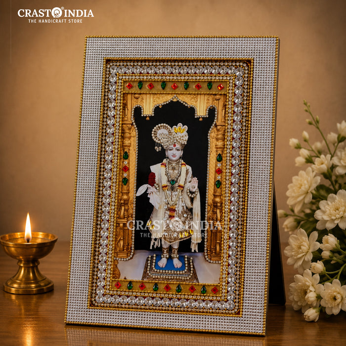 CRASTO INDIA HANDCRAFTED BHAGWAN SWAMINARAYAN LED FRAME/RANGOLI