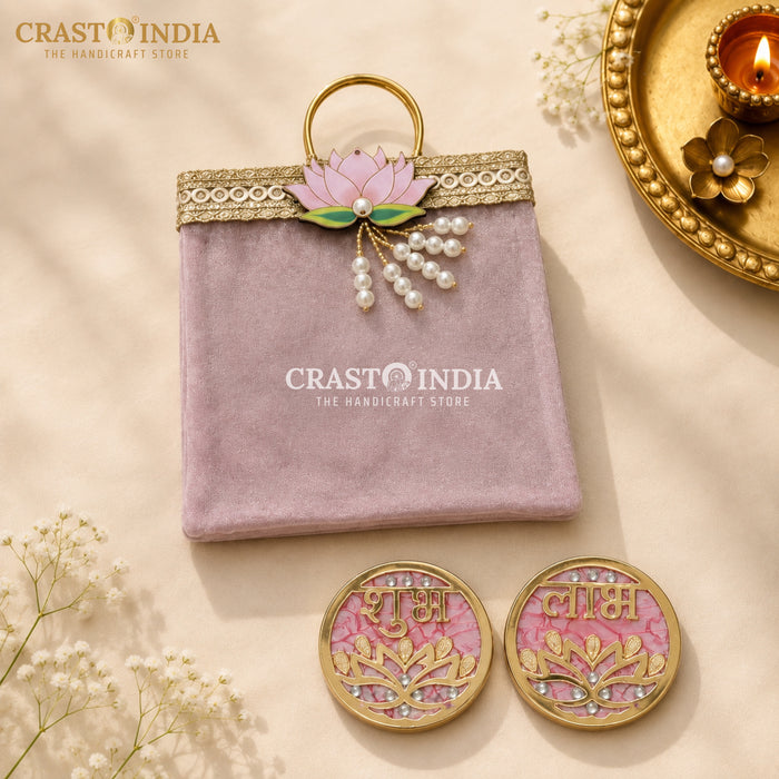 CRASTO INDIA HANDCRAFTED FESTIVE SHUBH LABH-GIFT BAG COMBO #6 (PACK OF 5)