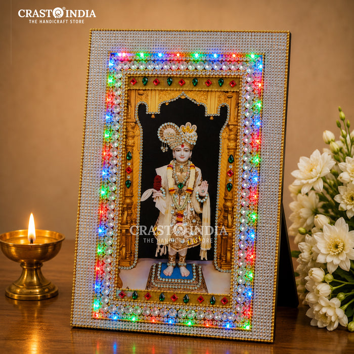 CRASTO INDIA HANDCRAFTED BHAGWAN SWAMINARAYAN LED FRAME/RANGOLI