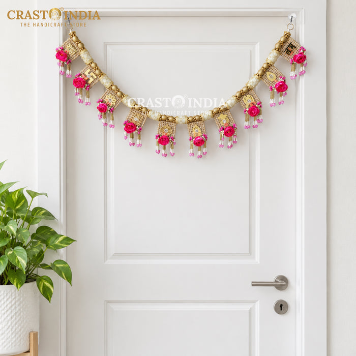 CRASTO INDIA HANDCRAFTED ASHTAMANGAL FESTIVE TORAN #01 (1 PC)