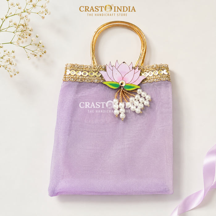 CRASTO INDIA HANDCRAFTED LOTUS GIFT BAG - 10x14 CMS (Pack of 10 pcs)