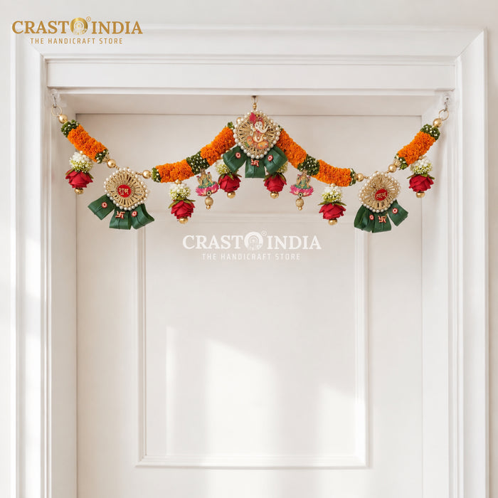 CRASTO INDIA HANDCRAFTED GANESH-LAKSHMI FESTIVE TORAN #232 (1 PC)