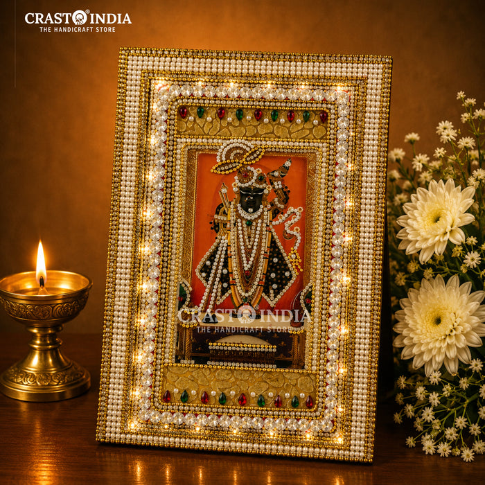 CRASTO INDIA HANDCRAFTED SHREENATHJI LED FRAME/RANGOLI - 1
