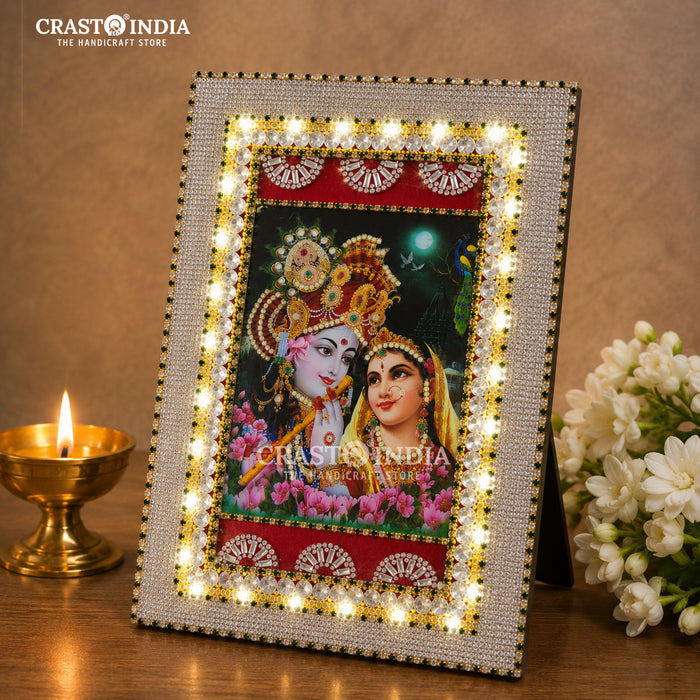 CRASTO INDIA HANDCRAFTED RADHA-KRISHNA LED FRAME/RANGOLI