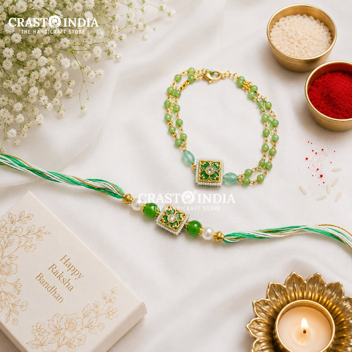 CRASTO INDIA HANDCRAFTED FESTIVE RAKHI-LUMBA JODI COMBO #04