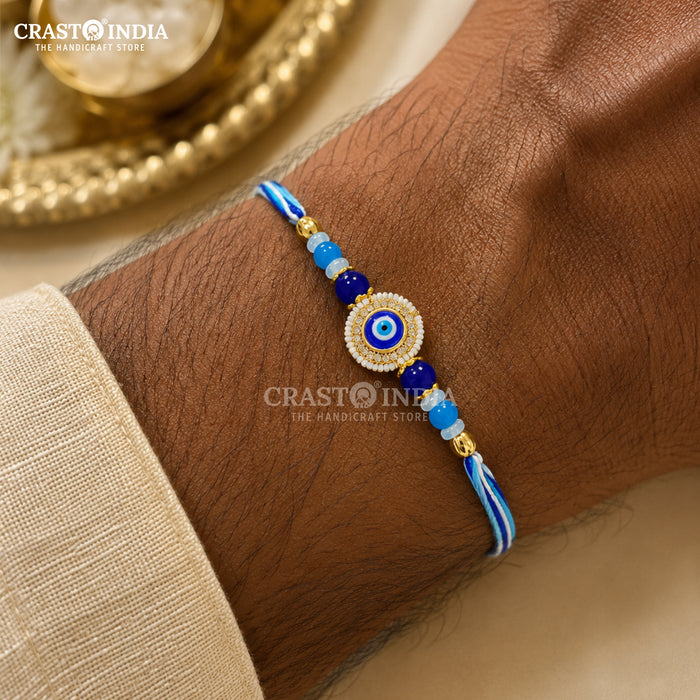 CRASTO INDIA HANDCRAFTED FESTIVE INFINTY EVIL EYE RAKHI # 50