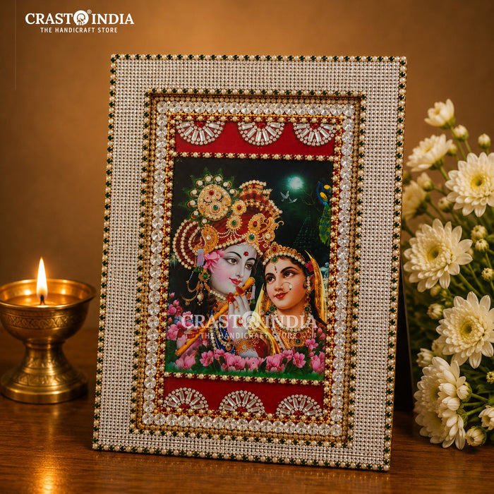 CRASTO INDIA HANDCRAFTED RADHA-KRISHNA LED FRAME/RANGOLI