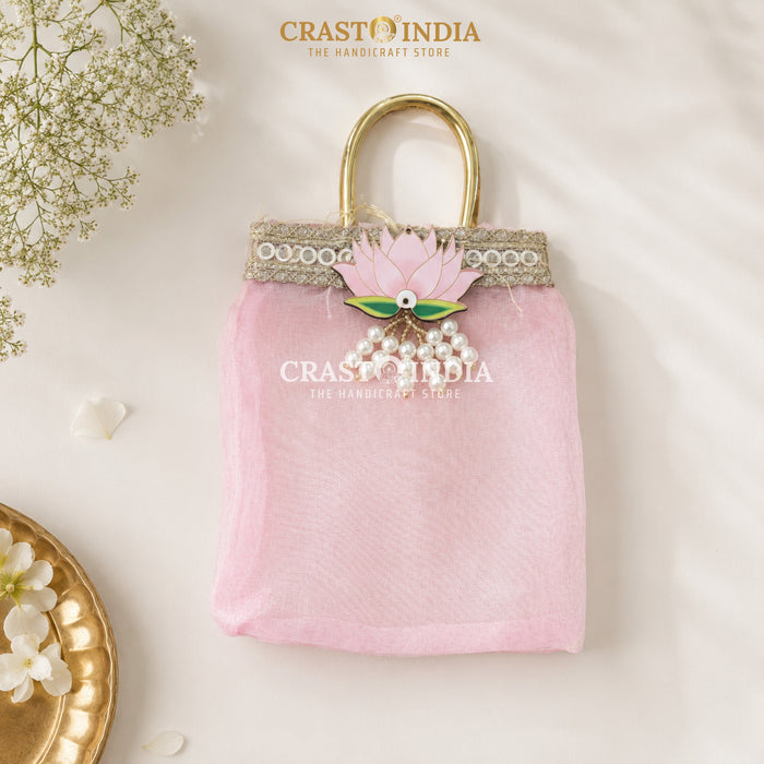 CRASTO INDIA HANDCRAFTED LOTUS GIFT BAG - 10x14 CMS (Pack of 10 pcs)