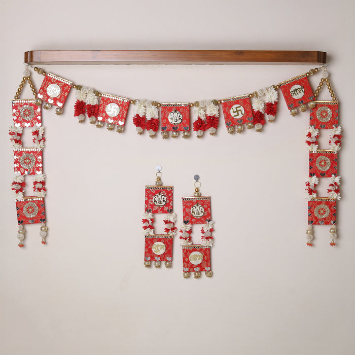 CRASTO INDIA HANDCRAFTED FESTIVE COMBO SET #3 (TORAN, SIDE HANGING AND SHUBH LABH)